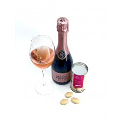 Coffret Champagne Rosé et Amande d'Avola Chocolat Blanc