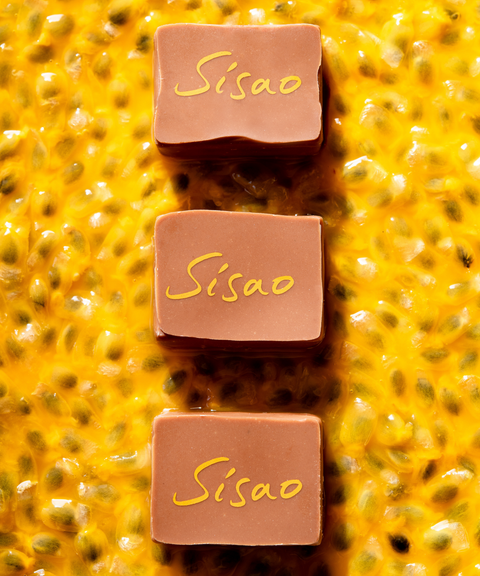 Avèla gelée de fruit de la passion, chocolat au lait Sisao