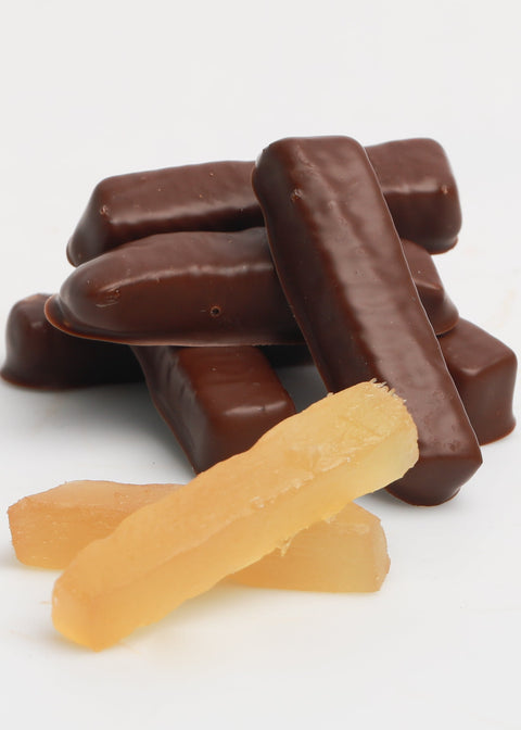 Gingembre confit enrobé de chocolat noir Sisao