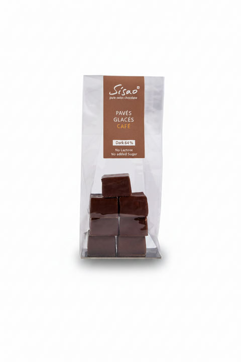 Pavé glacé chocolat noir Sisao à la noisette et au café Arabica