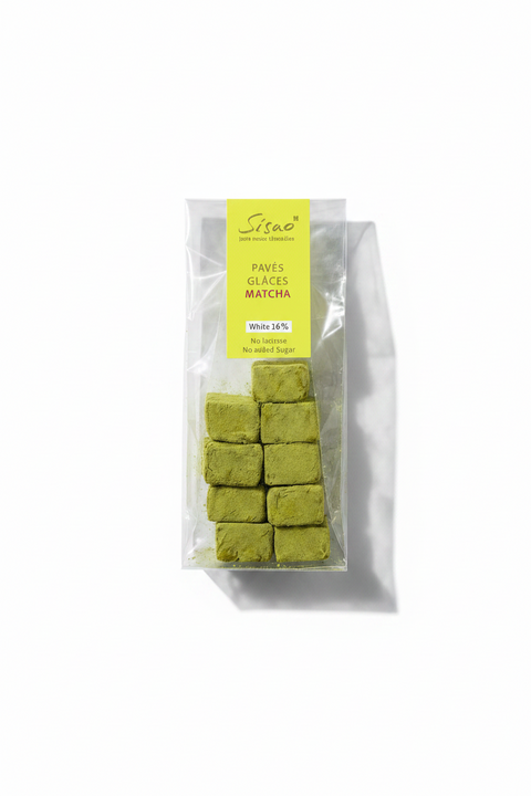 Pavé glacé chocolat blanc Sisao au matcha et au ghee